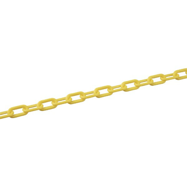 プラスチックチェーン 黄 長さ30m 線径8mmΦ ポリエチレン 284022　日本緑十字