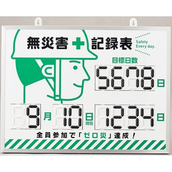 デジタル数字仕様無災害記録表 板のみ 453×603×23mm MKH002 東京化成製作所