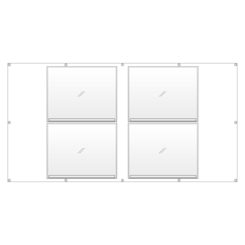 単一のもの UNIT  駒寄せ衣嚢400×500目じるし4枚用 383-761