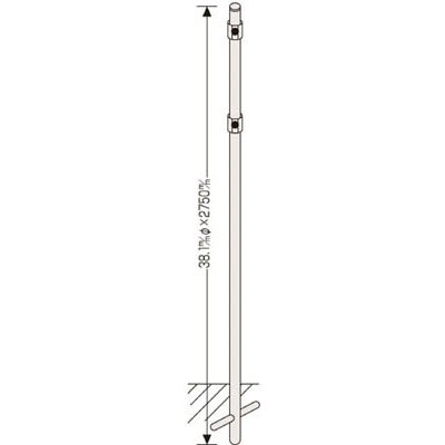 標識用ポール 埋め込みタイプ 38.1Φ×2750ｍｍ 標識取付用金具付 136021 日本緑十字
