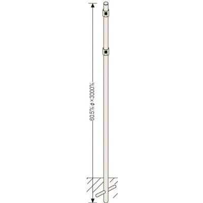 標識用ポール 埋め込みタイプ 60.5Φ×3000mm 標識取付用金具付 136031 日本緑十字