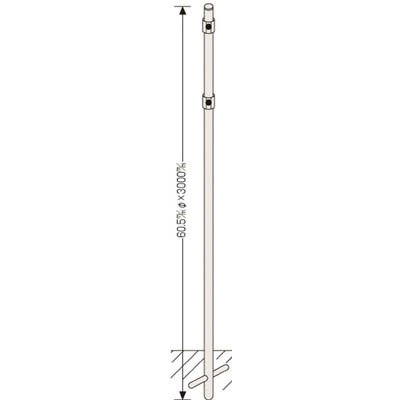 目じるし用極点 埋め込み印字機 60.5Φ×3000粍 金具別売 136032 日本緑十字