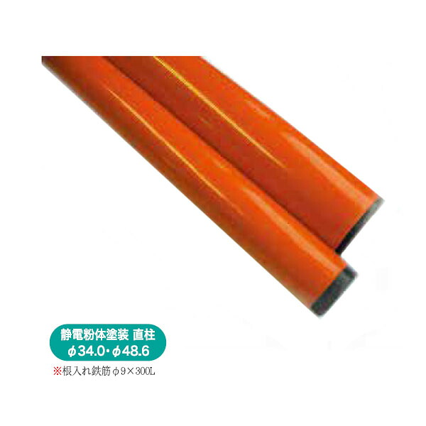 アンゼンミラー用 ポール 埋込式支柱 静電粉体塗装（橙色）1PLS4824S 直柱 φ48.6 2.4m ナック・ケイ・エス｜資材・印刷のルネ 店