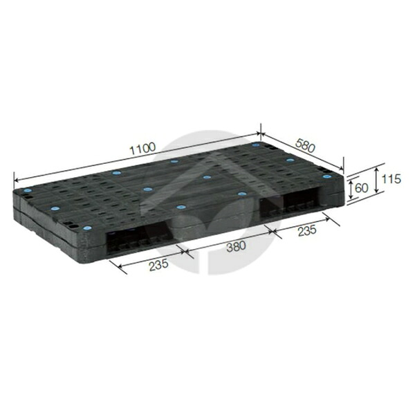 サンコー 三甲 パレット(両面使用型) グレー R-511F-1 806100-01｜資材・印刷のルネ 店