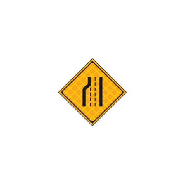 工事用標識 高輝度反射 車線数減少 左 日保 K-211-12