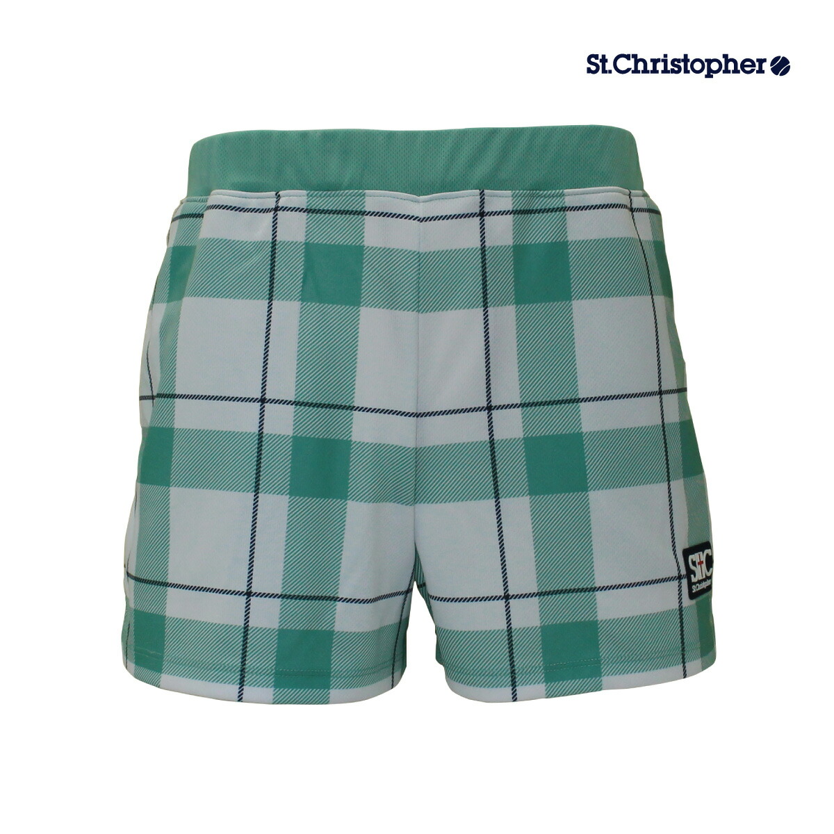 【マラソン限定！最大2000円OFFクーポン】【ポスト投函対応】St.Christopher　レディース　ブロックチェックゲームショートパンツ　STC-BEW2424　2025SS　アクアグリーン(AG)　セントクリストファー　WOMEN　テニスウェア　バドミントン　ソフトテニス