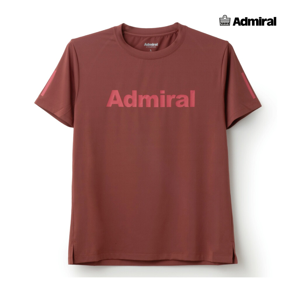 4月11日0時～48H限定★ショップP最大5倍】ADMIRAL　メンズ　ミニマルビッグロゴTEE　ATMA518-040　2025FW　レッド　吸水速乾　UVカット　ストレッチ　アドミラル　MEN　テニスウェア　バドミントン　ソフトテニス　ポスト投函対応