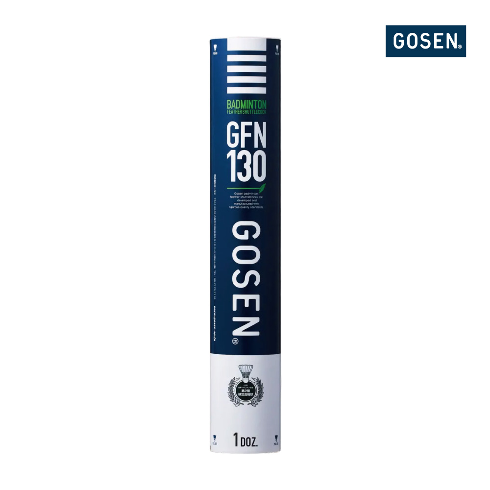 【マラソン期間限定！最大2000円OFFクーポン】GOSEN　GFN130　1本12球入　ガチョウ　第2種検定球 　シャトル　 羽 　バドミントン　ゴーセン｜ランニング専門店 A（エース）