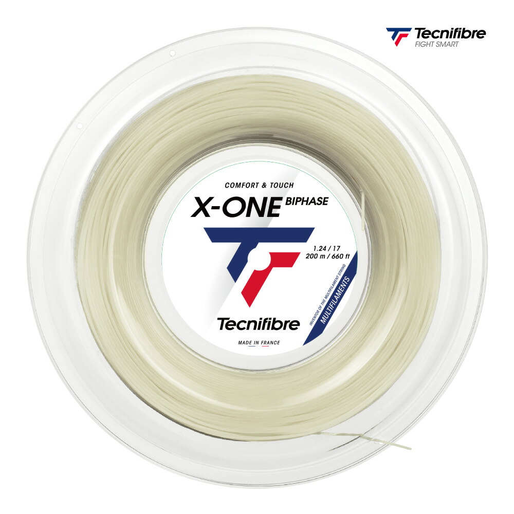 Tecnifibre X-ONEバイフェイズ 200m ロール ナチュラル 01RXO 硬式 テニス ストリング ガット X-ONE BIPHASE テクニファイバー