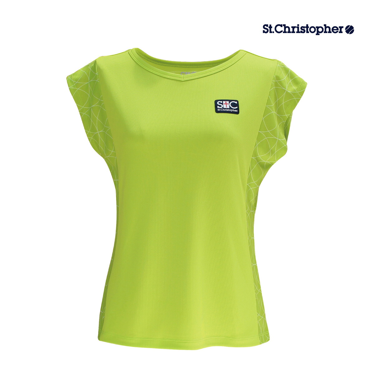 【マラソン期間限定！最大2000円オフクーポン】St.Christopher サイドクロワゾンゲームシャツ STC-BDW2363-LG 2024SS ライムグリーン セントクリストファー レディース テニス
