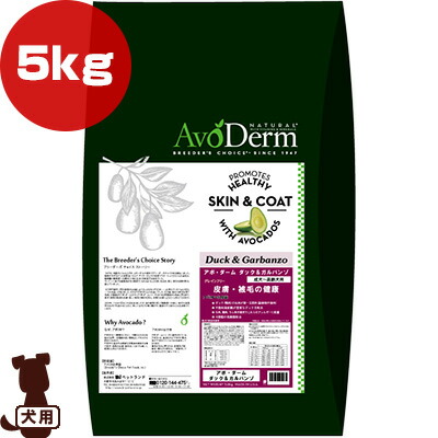 人気アイテム ダックは 不飽和脂肪酸やビタミンｂ群が豊富で 脂肪の融点が低く 余分な脂肪が体内に蓄積されにくい動物性蛋白質です 食物アレルギーへの配慮 アボ ダーム ダック ガルバンゾ 5kg Biペットランド G ペット フード 犬 ドッグ 皮膚 被毛 アボガド