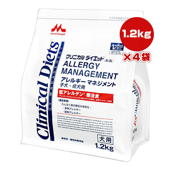 クリニカルダイエット アレルギー反応管理すること 犬ころ・成犬用 1.2kg×４袋 森乳サンワールド ▼b 愛玩動物 ボンネット 犬 飼い犬 低アレルゲン 治療薬食