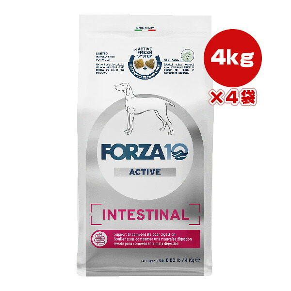 フォルツァ10 インテスティナルアクティブ ミディアム 4kg×4袋 ▼g ペット フード 犬 ドッグ 胃 腸 総合栄養食 FORZA10 送料無料|RunPet