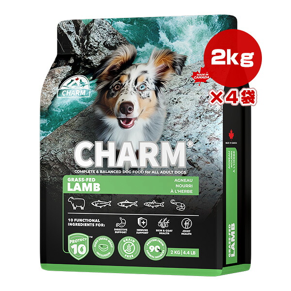 チャーム プロテクトテン グラス フェッド ラム ドッグ 2kg×4袋 ▽t ペット フード 犬 ドッグ CHARM PROTECT10 CHGLD020 送料無料|RunPet