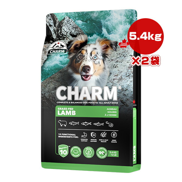 チャーム プロテクトテン グラス フェッド ラム ドッグ 5.4kg×2袋 ▽t ペット フード 犬 ドッグ CHARM PROTECT10 CHGLD054 送料無料