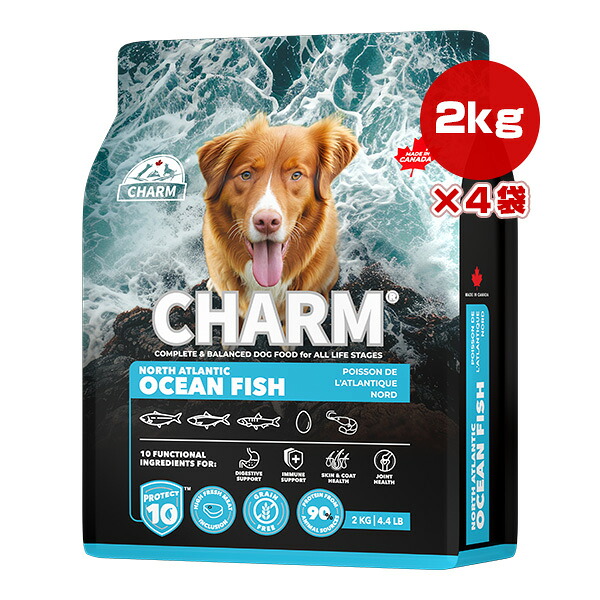 チャーム プロテクトテン ノース アトランティック オーシャン フィッシュ ドッグ 2kg×4袋 ▽t ペット フード 犬 ドッグ CHARM PROTECT10 CHNFD020 送料無料