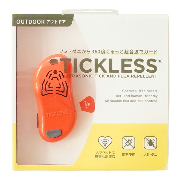 チックレス アウトドアタイプ オレンジ ベムパートナー ▼g ペット グッズ 犬 ドッグ 猫 キャット 虫よけ 超音波 ダニ ノミ TICKLESS 送料無料