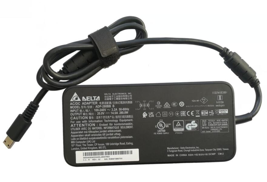 完全無欠新品 DELTA  自動データ処理-280BB B 20V 14A 280W  ACワット数アダプタ A18-280P1A