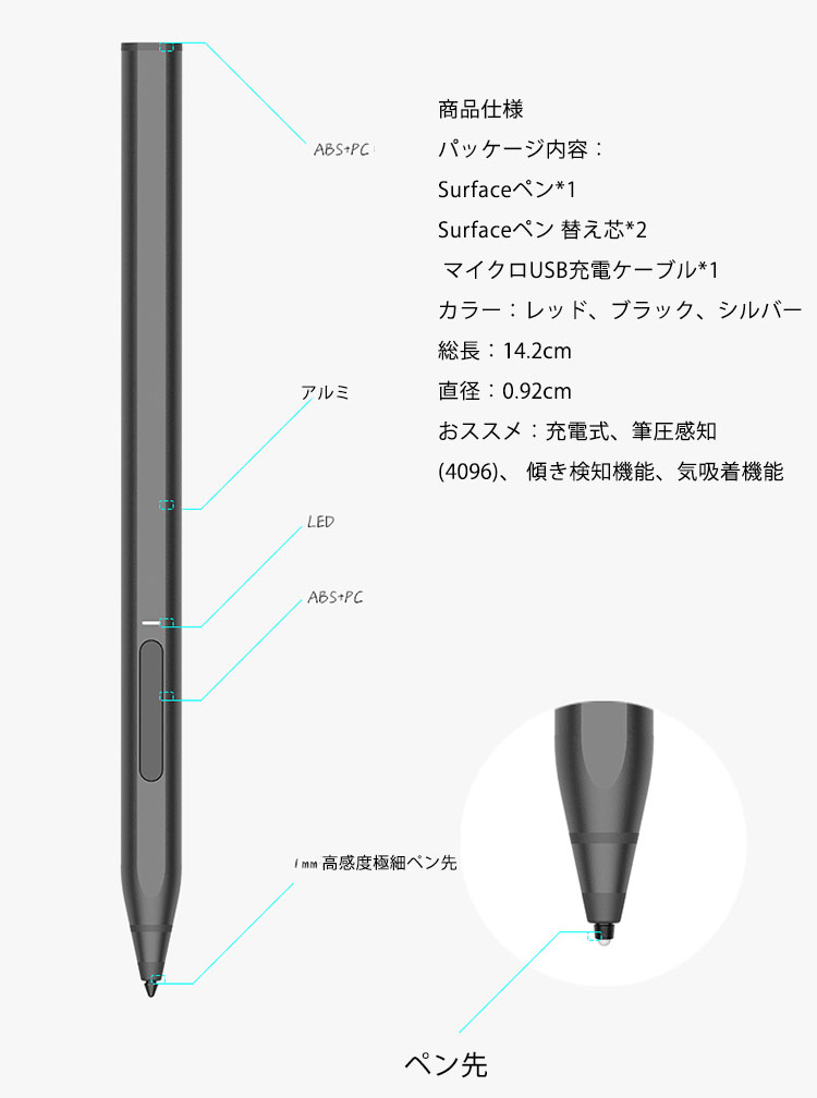 Surface Pro X費用 手当たり作文 サーフェス合う タッチペン 4096筆圧気づく 消し予防医学 右寄り鳴らす実力 極細 超高正確 パームリジェクション機能 替芯御付 Surface Pro 3 4 5 6 Surface Go Surface Laptop Book Studioレベルに対応 Cannes Encheres Com