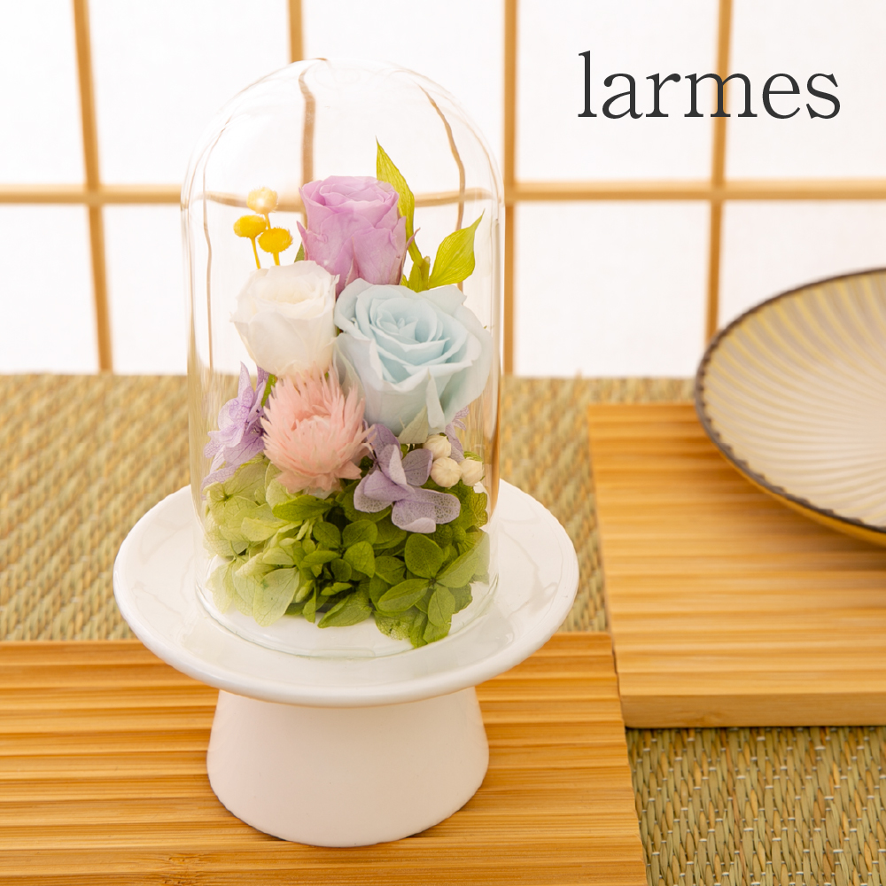 楽天市場】プリザーブドフラワー 仏花 ガラスドーム ミニ 仏壇用