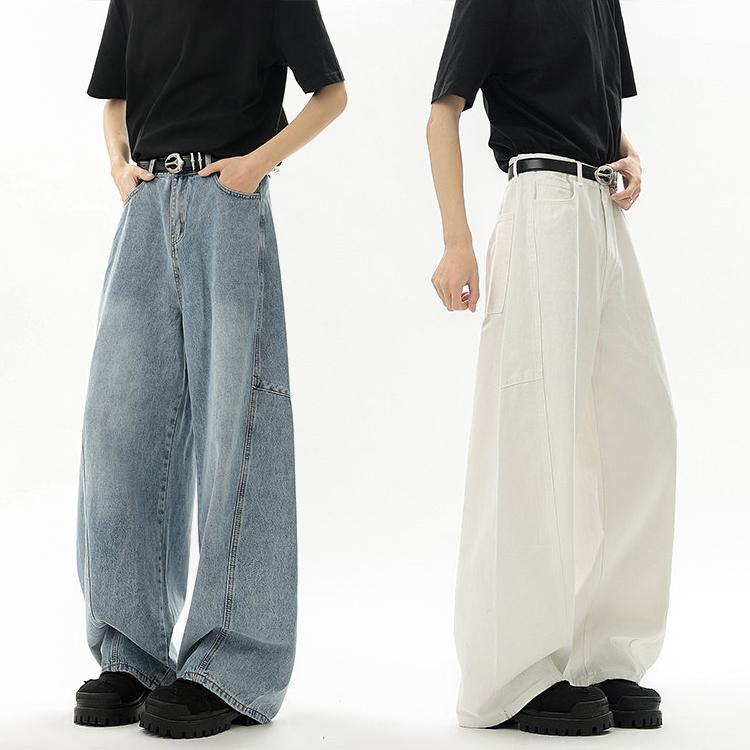 ロン メンズ ワイドパンツ デニムパンツ ジーンズ バギーパンツ 5,112円