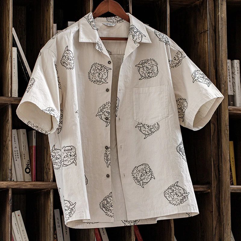 ヴィンテージ復刻 ワークシャツ コットン SHAIRT WORK 総柄