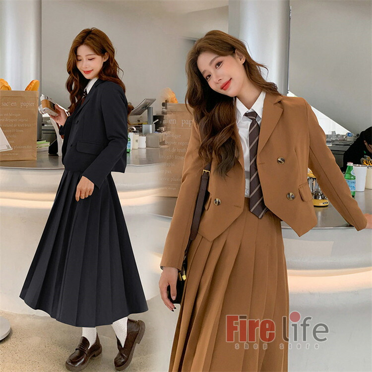 卒業式 女の子 卒業スーツ スカートスーツ 入学式スーツ セットアップ 卒服 JK制服 フォーマルスーツ 子供スーツ スーツジャケット ロング丈プリーツスカート セミフォーマル 七五三 成人式 女の子 高校生 中学生 入学式 小学生 S M L XL 送料無料 一部