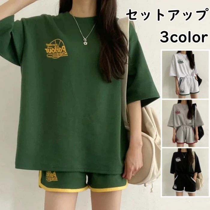 楽天市場】Tシャツ+ショートパンツ 2点セット セットアップ 上下セット