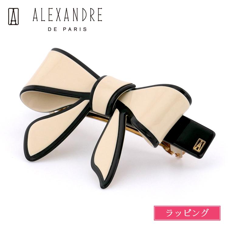 新品アレクサンドルドゥパリALEXANDRE 黒ベロアリボンバレッタ バレッタ (8 cm)｜ALEXANDRE DE PARIS（アレクサンドル ドゥ パリ）