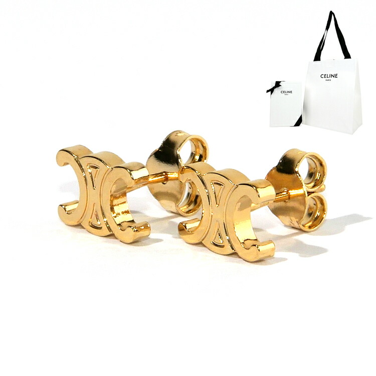 CELINE セリーヌ トリンオフ スパークル フープピアス ゴールド ピアス CELINE セリーヌ トリンオフ スパークル フープピアス ゴールド