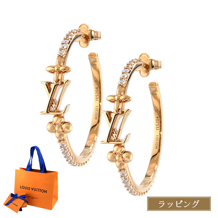 LOUIS VUITTON ルイヴィトン クリアゴールド フープ ピアス ルイヴィトン クリアゴールドフープピアス