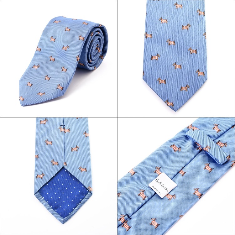 ポールスミス ネクタイ 犬柄 ドッグ シルク ブランドネクタイ 名入れ 刺繍 ビジネス 就活 結婚式 Paul Smith メンズ レディース ブランド おしゃれ 正規品 新品 ギフト プレゼント 男性 彼氏 黒 0tiex Alu6 22 ネクタイピン おもしろ 年中無休