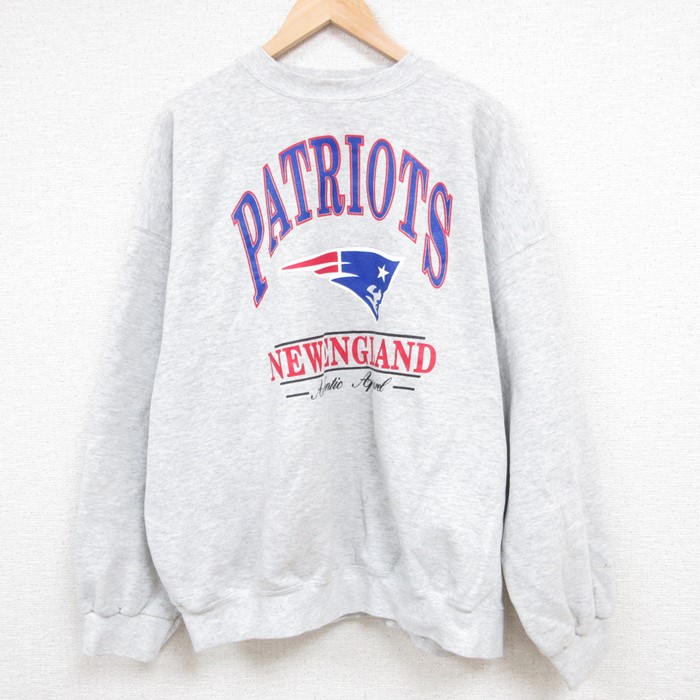 【USA製】NFLペイトリオッツ Lee スウェット トレーナー XL 刺繍ロゴ リアン（CHAUMET） 古着 リー Lee SPORT NFL NEW ENGLAND