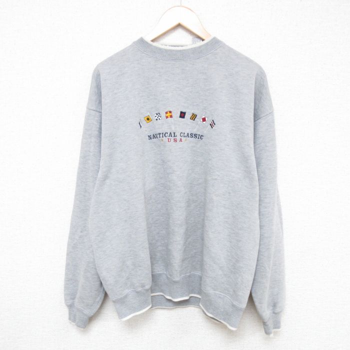 L★古着 長袖 スウェット メンズ 80年代 80s クマ バラ ラグラン クルーネック カナダ製 白 ホワイト 24oct02 中古 スエット トレーナー トップス 古着通販 L☆古着 リー Lee 長袖 スウェット メンズ 90年代 90s