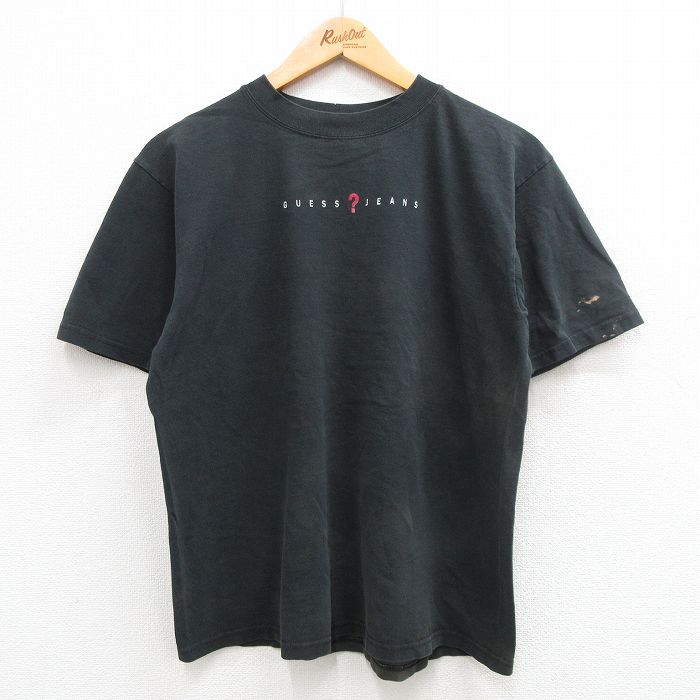 ラージピースマーク　半袖カットソー　90sビンテージ　USA製　XLサイズ 古着 90s USA製 PEACE ON EARTH 地球 × ピース マーク Tシャツ