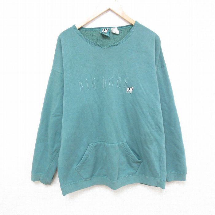Bigdogs ビッグドッグス　スウェット　sweater 刺繍　深緑　2XL 古着通販 XL☆古着 ビッグドッグス BIG DOGS 長袖 フリース
