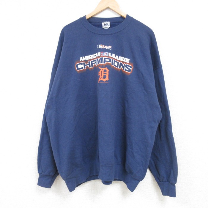 クルーネックスウェット MLB メジャーリーグ デトロイト・タイガース MLB デトロイトタイガース トレーナー スウェット 刺繍ロゴ XL