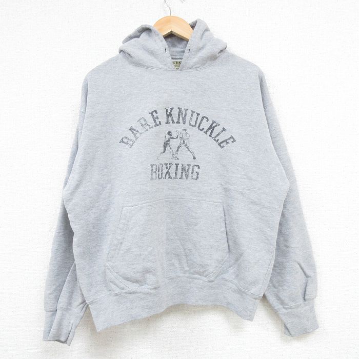 【楽天市場】【中古】古着 STEAVE＆BARRYS 長袖スウェットパーカー メンズ ボクシング グレー 霜降り Lサイズ 中古 スエット