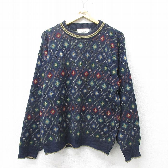 美品 60s BRENTWOOD Fine wool ニット　チェック柄カーキ 4757e04aca61b18dfe1853bfdba57f