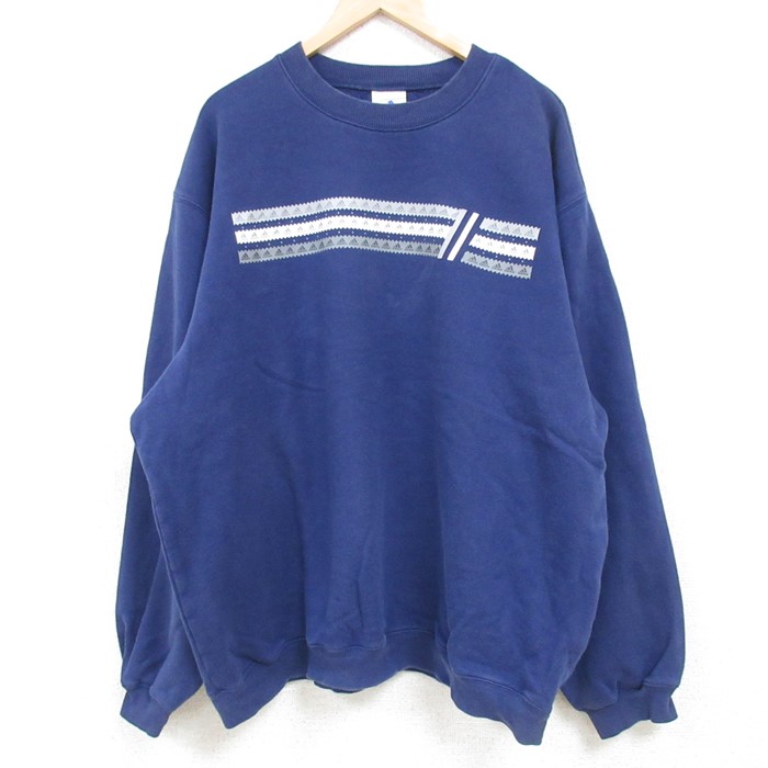 【80s希少モデル】アディダス　USA製　刺繍ロゴ　XL コットンニット 希少モデル】アディダス USA製 80s 刺繍ロゴ XL コットンニット