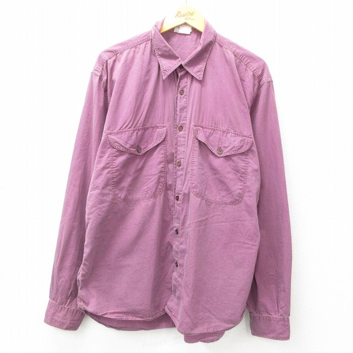 洗濯可能な紫色の長袖シャツ 楽天市場】【中古】古着 長袖シャツ メンズ 紫 パープル XL