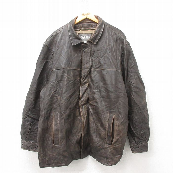 レザージャケット 黒 USED パキスタン製 サイズ46 M61211-3 楽天