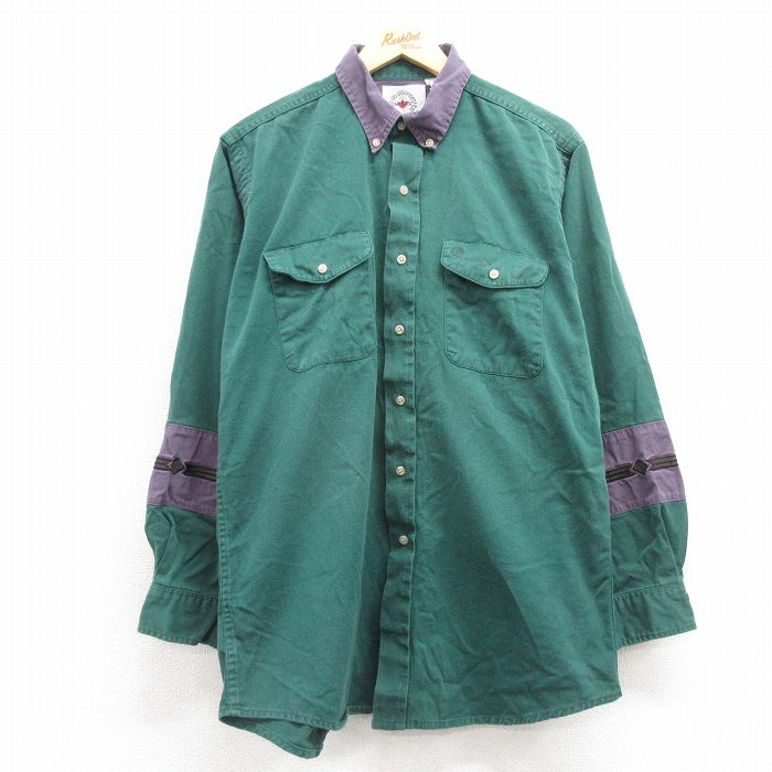 USA古着 80s～90s ショート丈クロップドウエスタンシャツ S～M程度 Wrangler - M☆古着 ラングラー Wrangler 半袖 ウエスタン