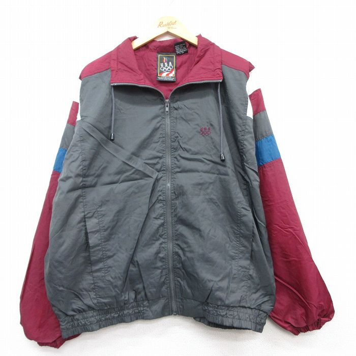 櫛谷　ビンテージ ナイロンジャケット ＬＬ　青/赤/白　トリコロール　オマケつき s-myd20y21n03yb4f7.jpg
