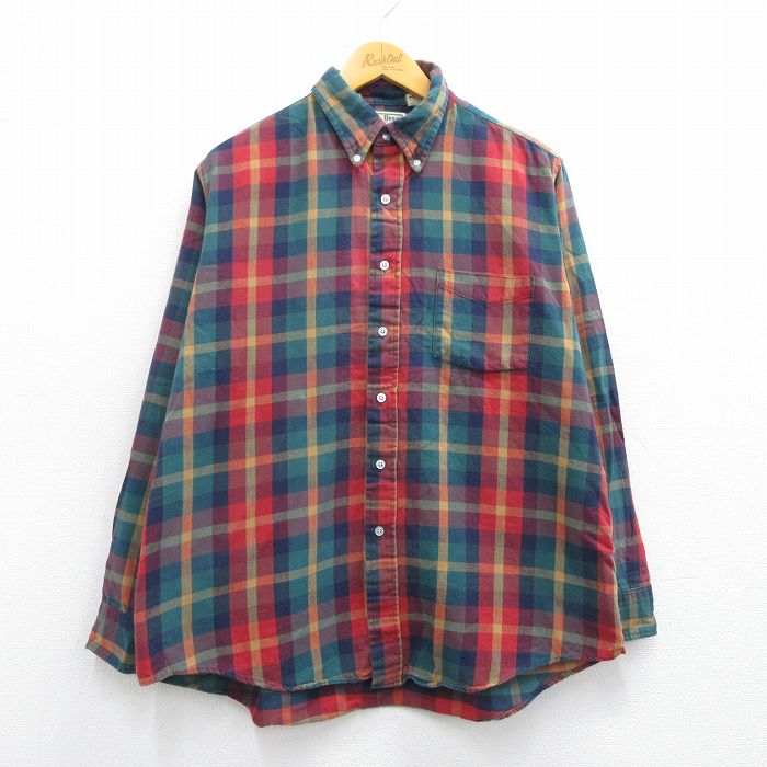 LL bean 70s 80s ブロックチェックウールシャツ　ビンテージ　M 70s-80s L.L.Bean ブロックチェック ビンテージ ウールシャツ L