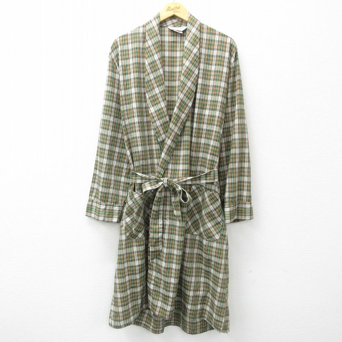 古着　ヴィンテージ　ガウン　ロングコート　チェック　グリーン　ベージュ　L. 楽天市場】60s ビンテージ □ State O Maine タータン チェック