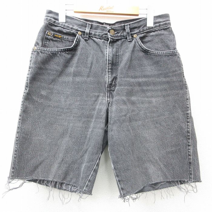 90s USA製 GUESS バギーデニムショートパンツ ブラック talon f-myd26y21n09y7d77.jpg