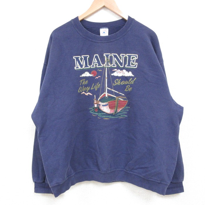 XL★古着 半袖 スウェット メンズ 80年代 80s ピットブル 犬 ダンベル 大きいサイズ コットン ラグラン クルーネック USA製 生成り 24apr11 中古 スエット トレーナー トップス