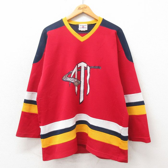 70s NHL オフィシャル シカゴ ブラックホークス ホッケー ジャージ メンズ S / ヴィンテージ ゲームシャツ ユニフォーム アイスホッケー 赤 y-ocd05y24n14y65b3.jpg