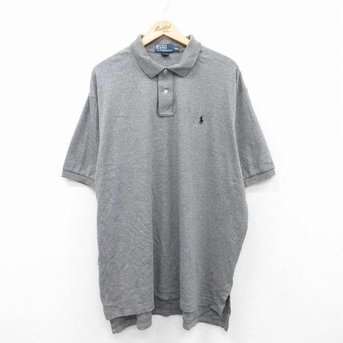 【中古】古着 ラルフローレン Ralph Lauren 半袖 ブランド ポロシャツ メンズ 90年代 90s ワンポイントロゴ 大きいサイズ 2L LL ビッグシルエット ゆったり ビッグサイズ オーバーサイズ コットン グレー 霜降り XLサイズ 中古 トップス | 春夏 春物 春服 夏物 夏 4,502円